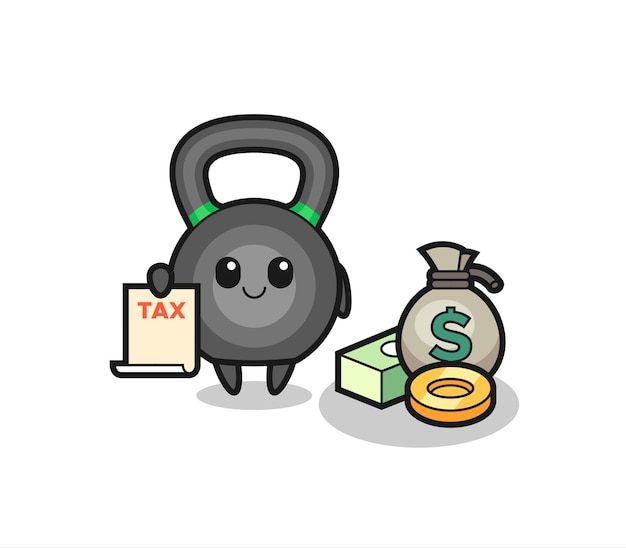 Character cartoon of kettlebell as a accountant