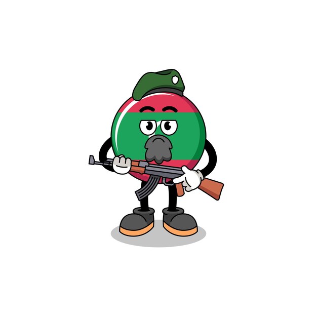 Character cartoon of maldives flag as a special force