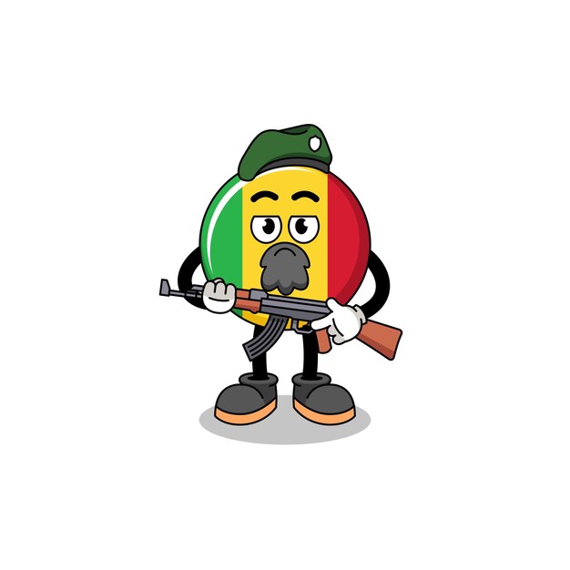 Character cartoon of mali flag as a special force