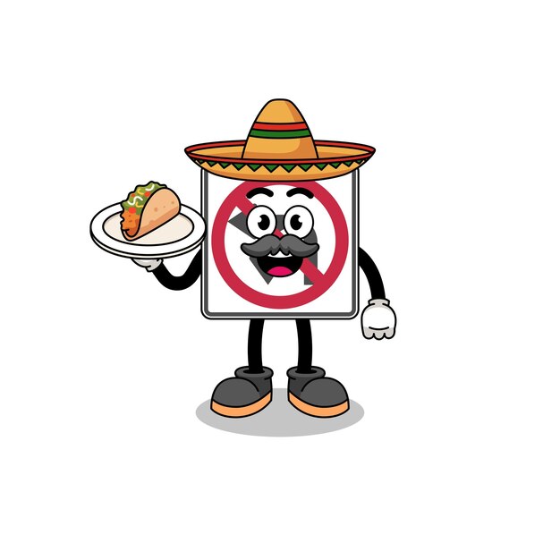 Personaggio dei cartoni animati di nessun segnale stradale a sinistra o a u come chef messicano