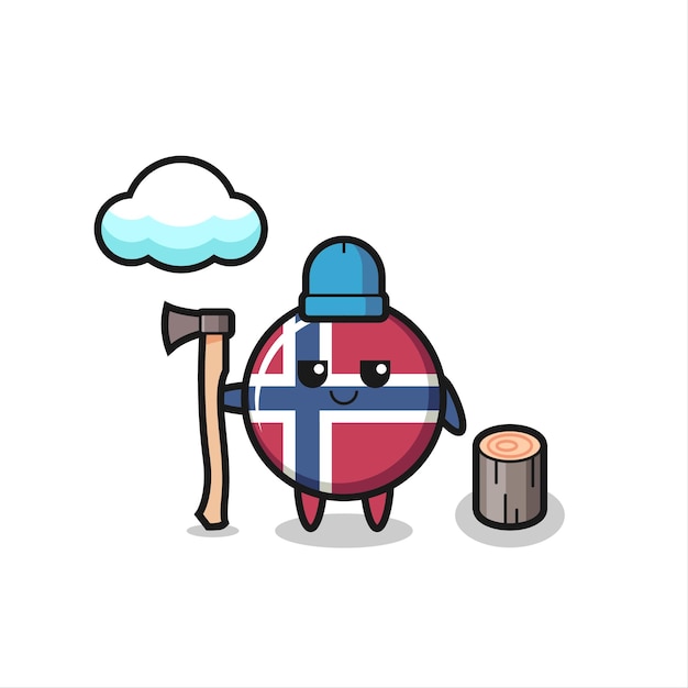 Персонаж мультфильма о значке флага норвегии в образе дровосека