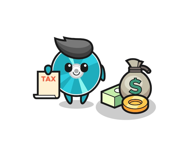 Character cartoon of optical disc as a accountant , cute style design for t shirt, sticker, logo element