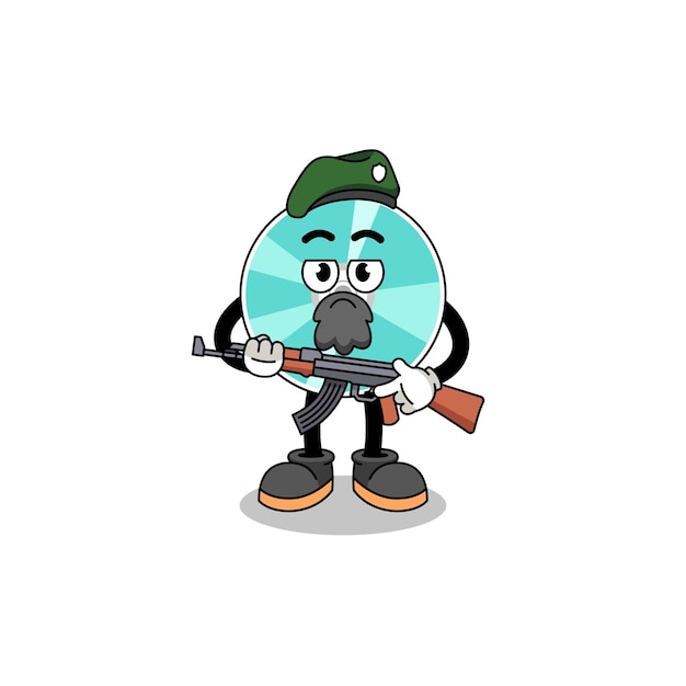 Character cartoon of optical disc as a special force