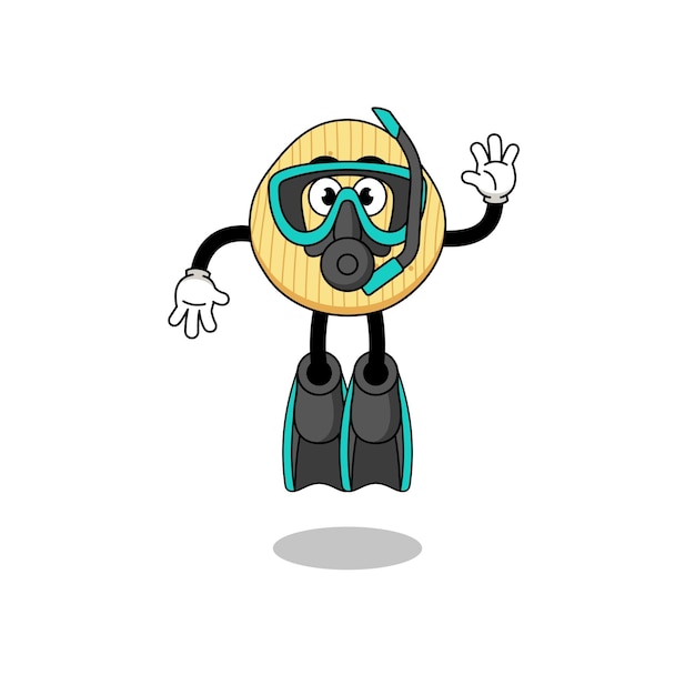 Персонаж мультфильма о картофельных чипсах как дизайн персонажа дайвера