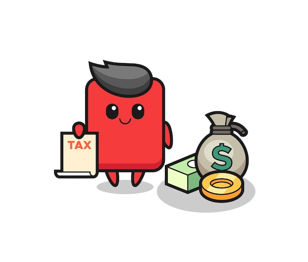 Character cartoon of red card as a accountant