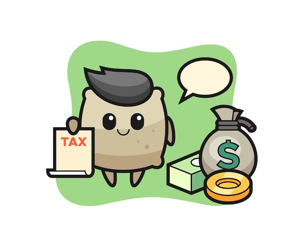 Character cartoon of sack as a accountant , cute style design for t shirt, sticker, logo element