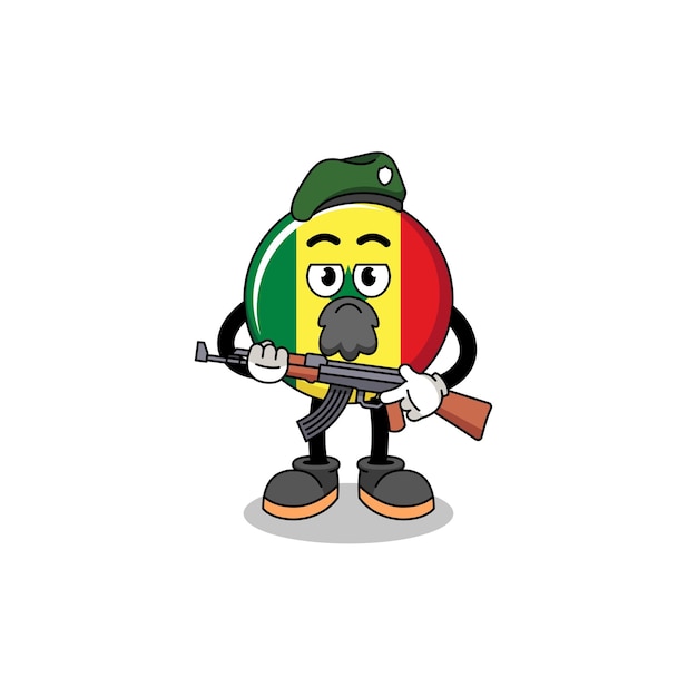 Character cartoon of senegal flag as a special force