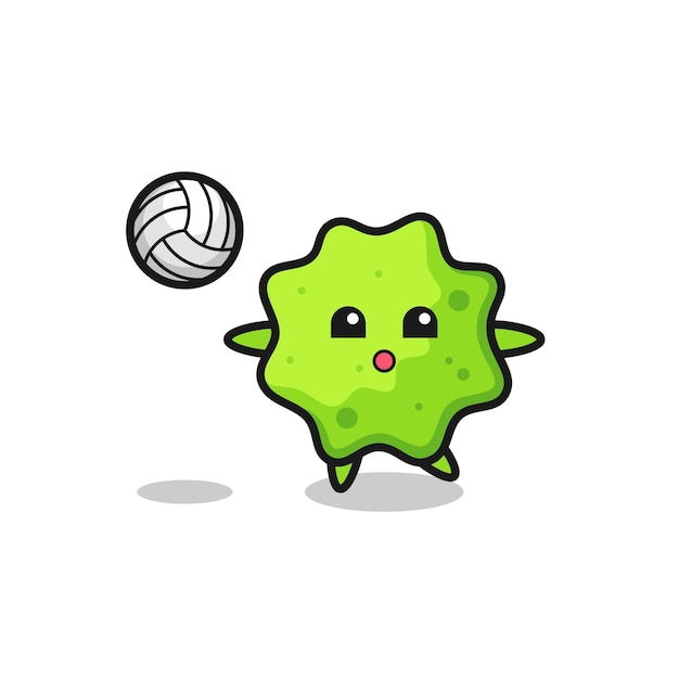 Character cartoon of splat is playing volleyball