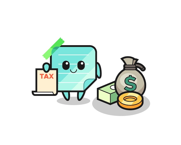 Character cartoon of sticky notes as a accountant