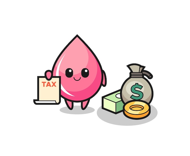 Character cartoon of strawberry juice drop as a accountant