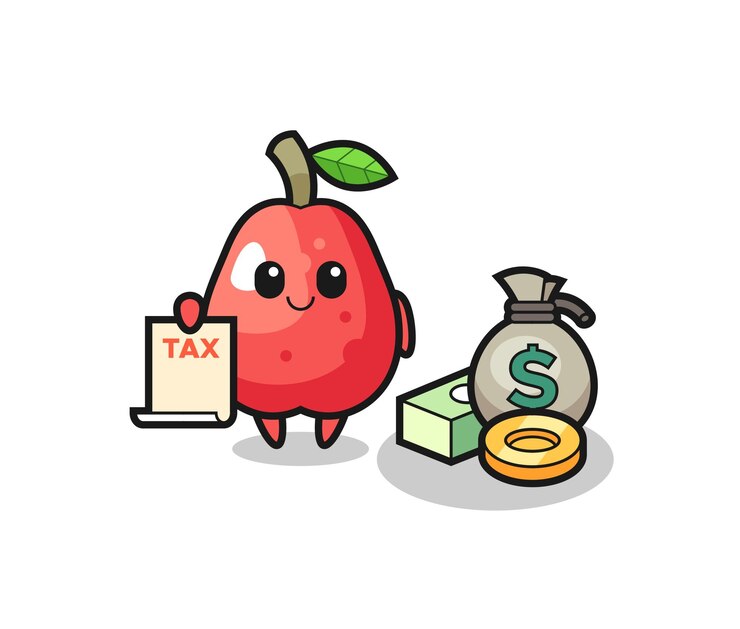 Vector character cartoon of water apple as a accountant