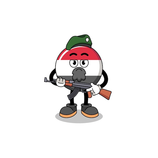 Character cartoon of yemen flag as a special force