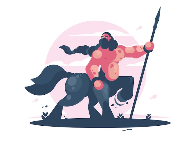 Vector character centaur with spear