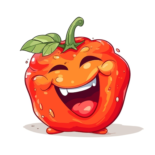 Vector character cheerful sweet pepper vector illustration