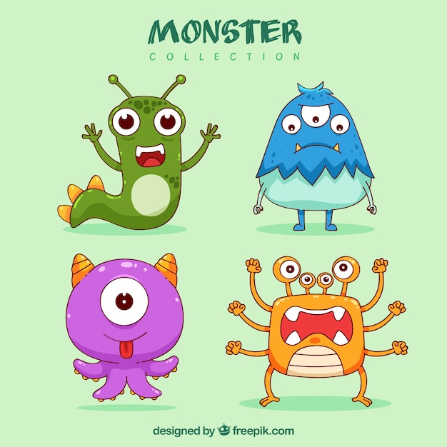 Vector character collection of cute monsters