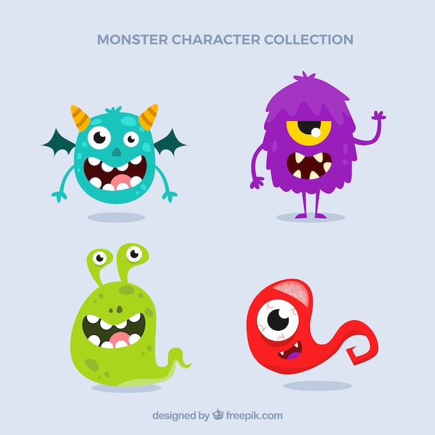 Character collection of different monsters