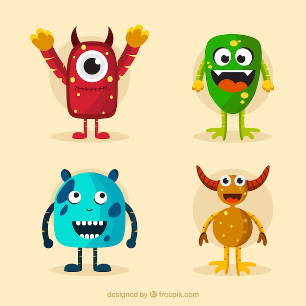 Character collection of funny monsters