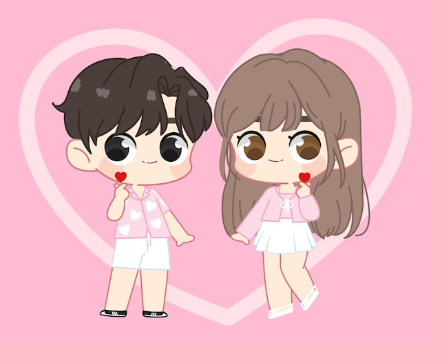 Vector character couple valentines day