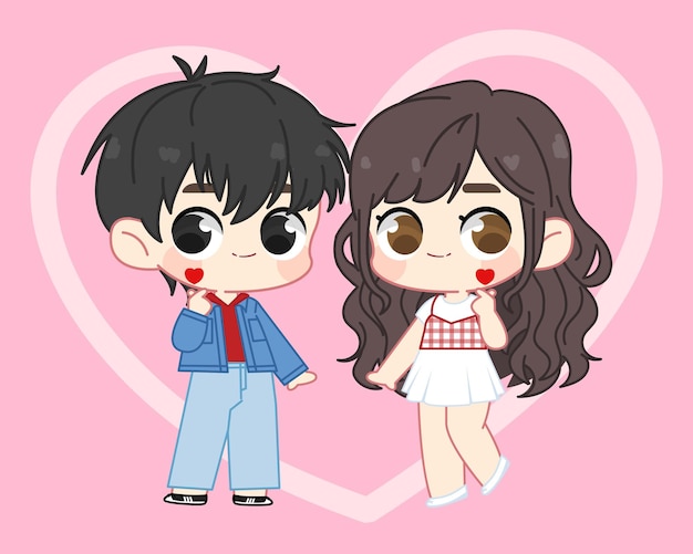 Vector character couple valentines day