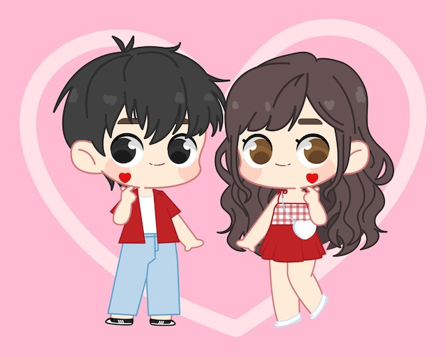 Vector character couple valentines day