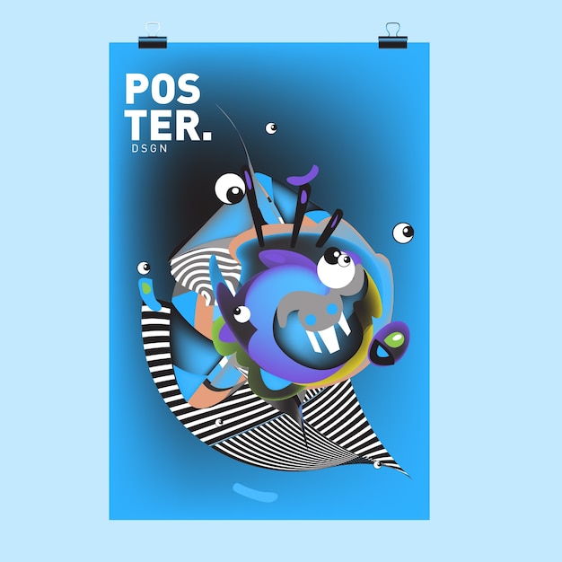 Vettore copertina del personaggio e modello di design del poster