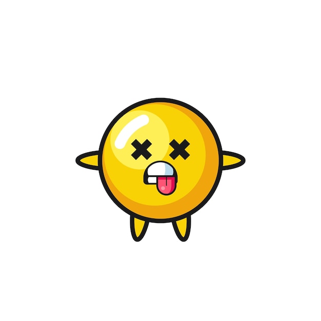 Character of the cute egg yolk with dead pose