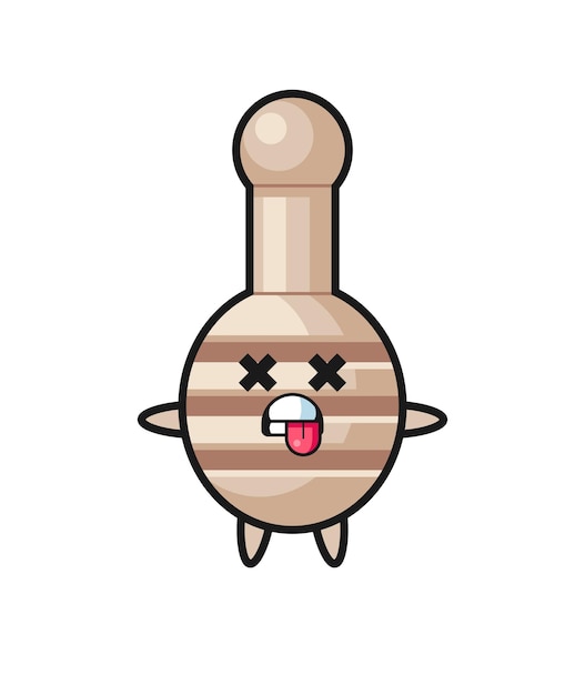 Vector character of the cute honey dipper with dead pose , cute design