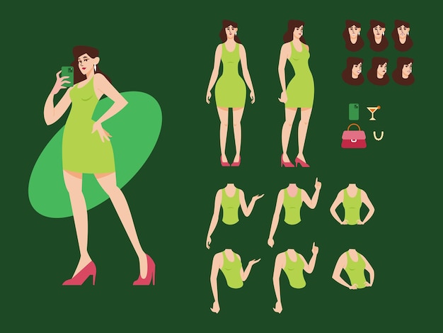 Vector character design asian female