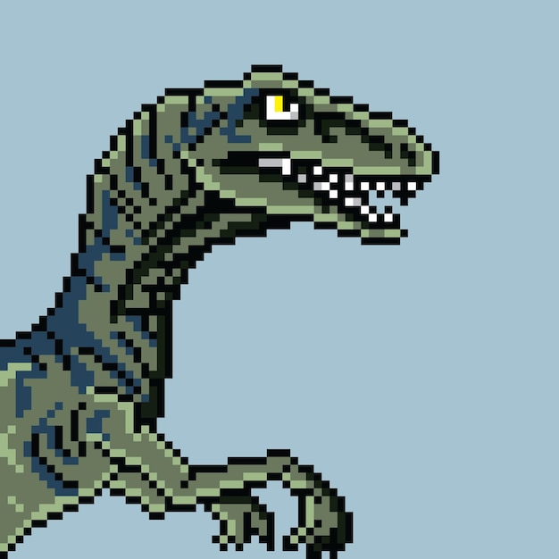 Character dino with pixel art