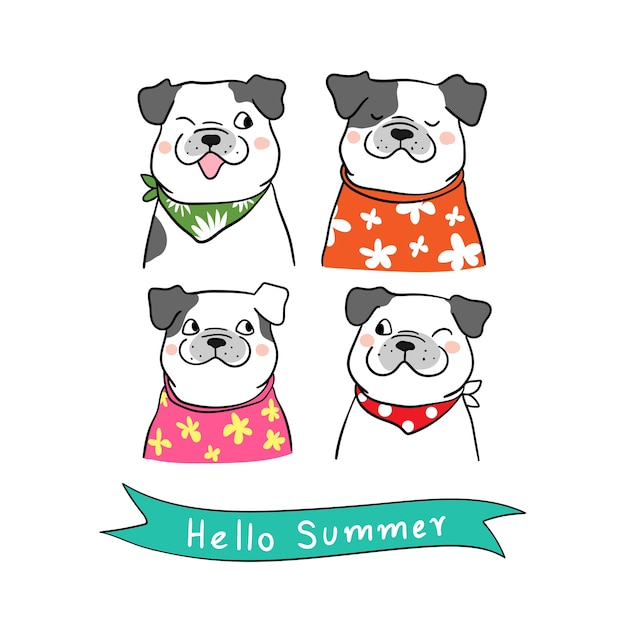 Character dog in summer