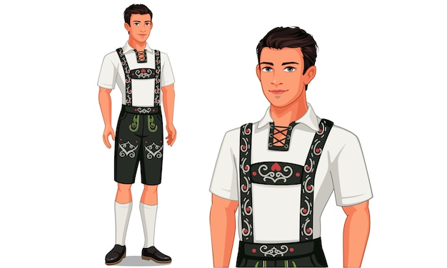 Vector character of german man in traditional costume