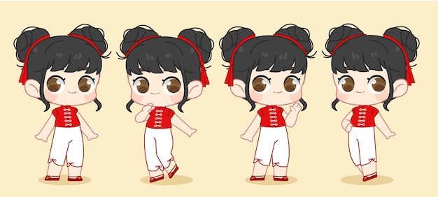 Vector character happy chinese new year