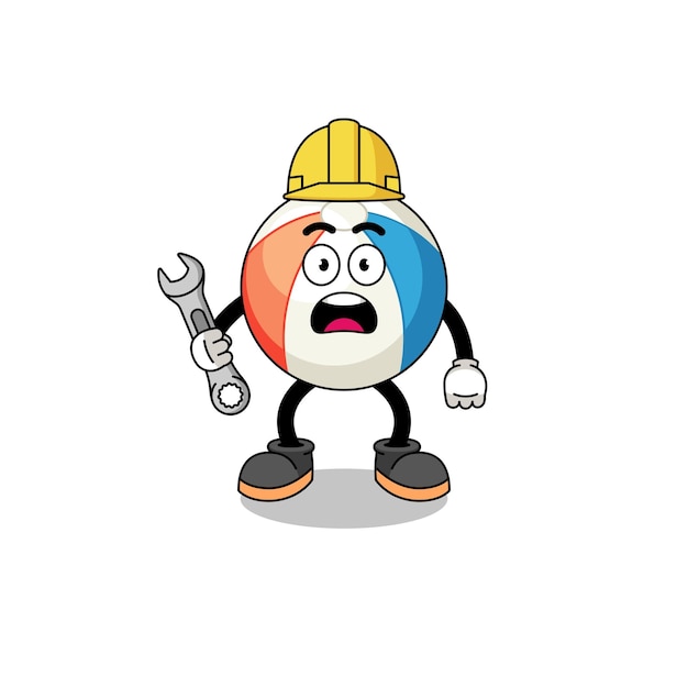 Character Illustration of beach ball with 404 error