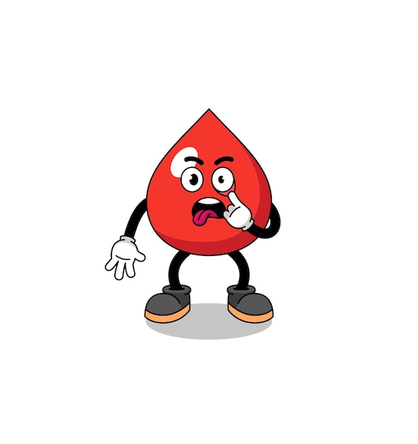 Personaggio illustrazione del sangue con la lingua che sporge dal design del personaggio