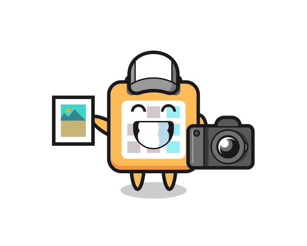 character illustration of calendar as a photographer