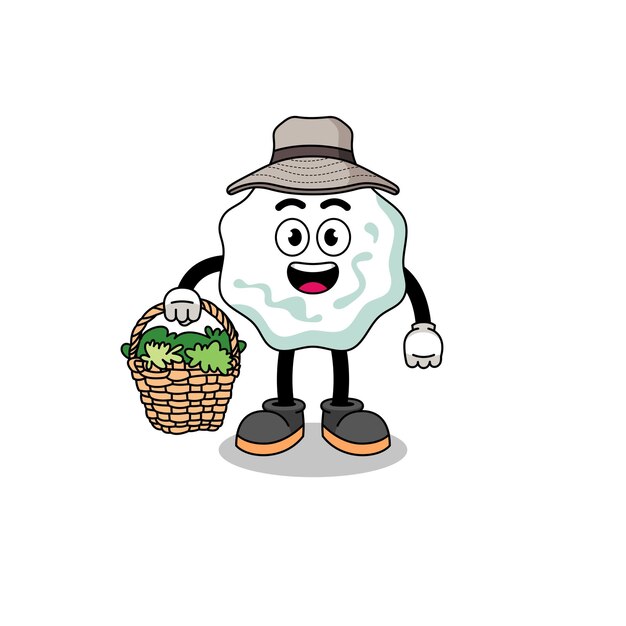 Character Illustration of chewing gum as a herbalist