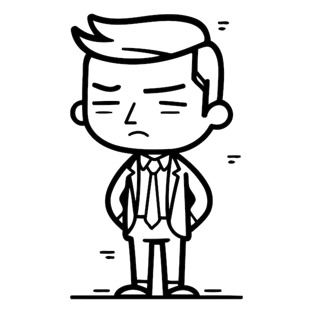 Character illustration design Businessman sad cartooneps10 vector
