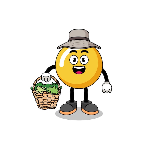 Character Illustration of egg yolk as a herbalist