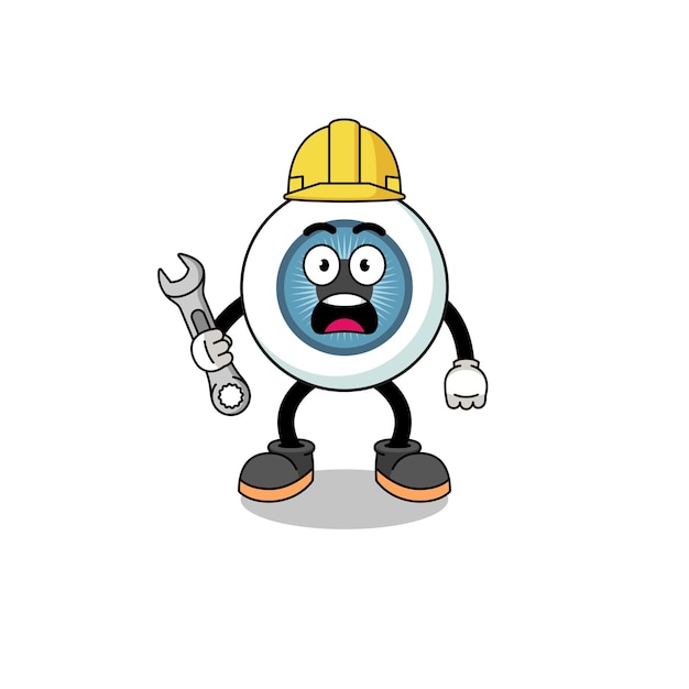 Character Illustration of eyeball with 404 error