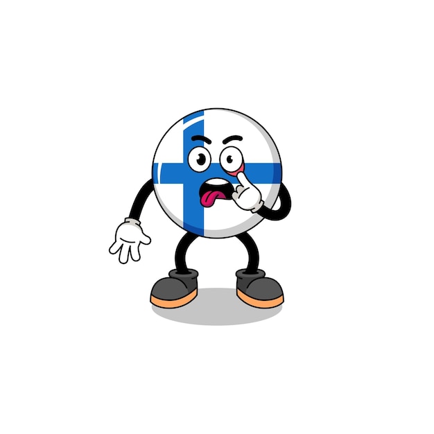 Character Illustration of finland with tongue sticking out