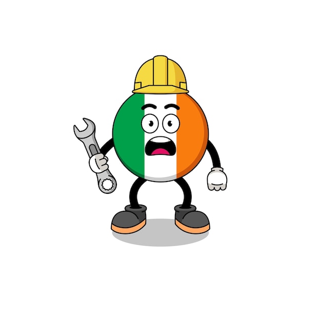 Character Illustration of ireland flag with 404 error character design