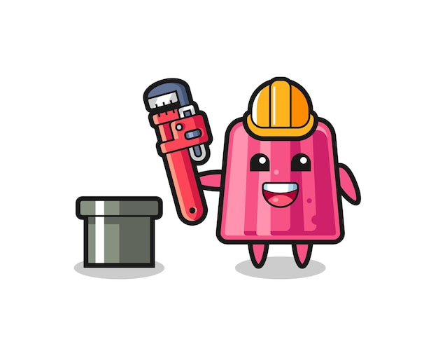 Character Illustration of jelly as a plumber cute design