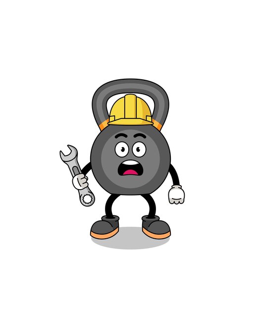 Character Illustration of kettlebell with 404 error