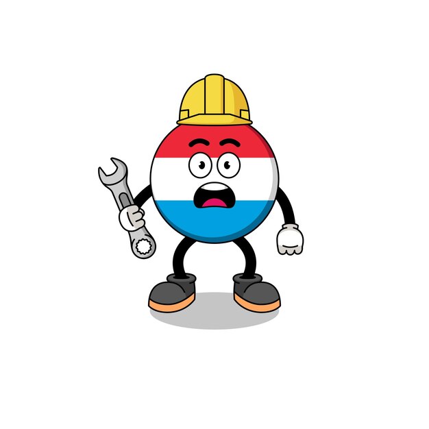 404エラーのキャラクターデザインとルクセンブルクのキャラクターイラスト