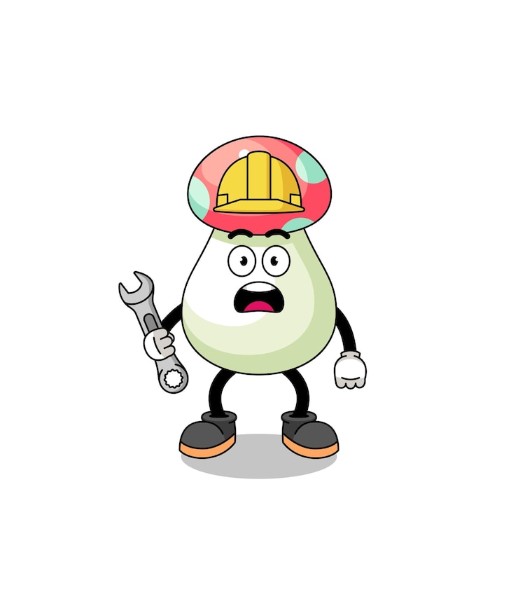 Vector 404エラーが発生したキノコのキャラクターイラスト