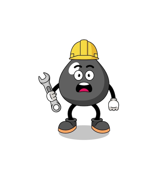 Character illustration of oil with 404 error character design