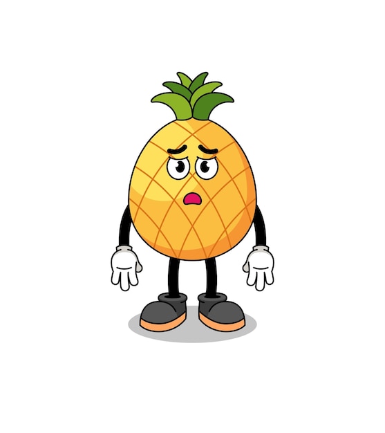 Character Illustration of pineapple with 404 error