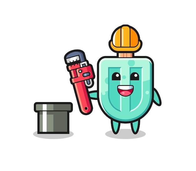 Character illustration of popsicles as a plumber