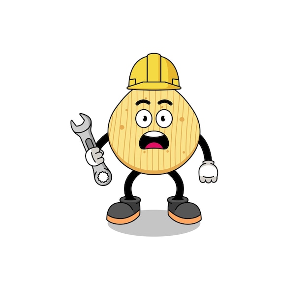 Character illustration of potato chip with 404 error character design