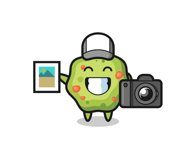 Character Illustration of puke as a photographer